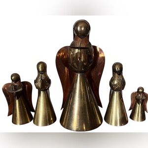 Vintage Set (5) MCM Brass & Copper
Christmas Angels